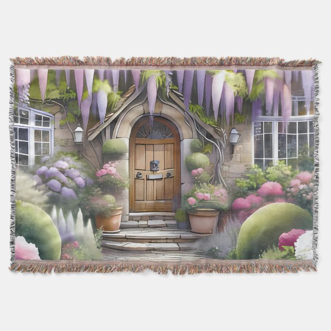 Cobertor Whimsical Cottage Garden Pathway (Frente)