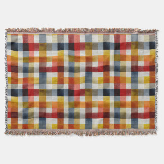 Cobertor Whimsical Farmhouse Watercolor Plaid