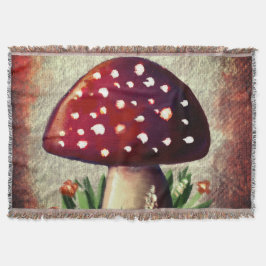 Cobertor Whimsical Mushroom & Fungi Motif – Nature-Inspired