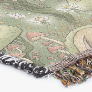 Cobertor Whimsical Sleeping Bunny & Fairies