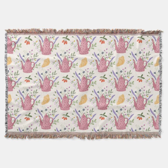 Cobertor Whimsical Tea Time Doodle Throw Blanket (Frente)