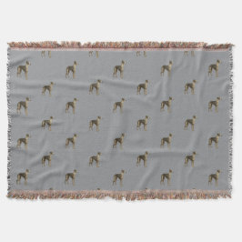 Cobertor Whippet - Whippet contra fundo cinza