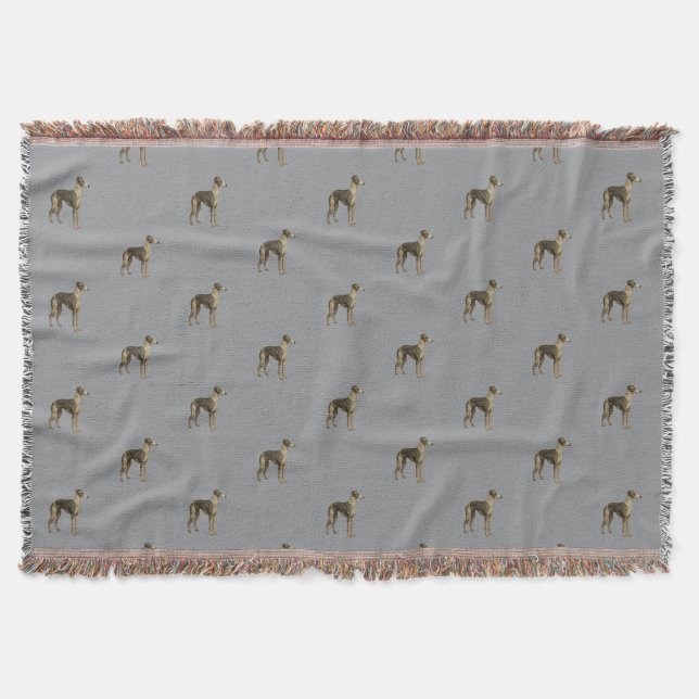 Cobertor Whippet - Whippet contra fundo cinza (Frente)
