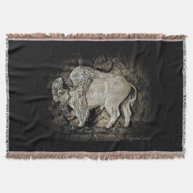 Cobertor "White Buffalo" original artThrow Blanket (Frente)