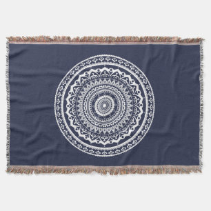 Cobertor White Mandala Deixe o mar te libertar