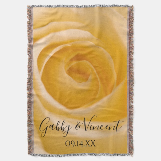 Cobertor White Rose Flower Weding Keepsael (Frente Vertical)