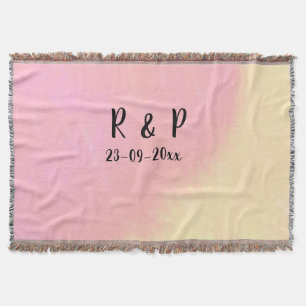 Cobertor white simple minimal text style wedding pink yello