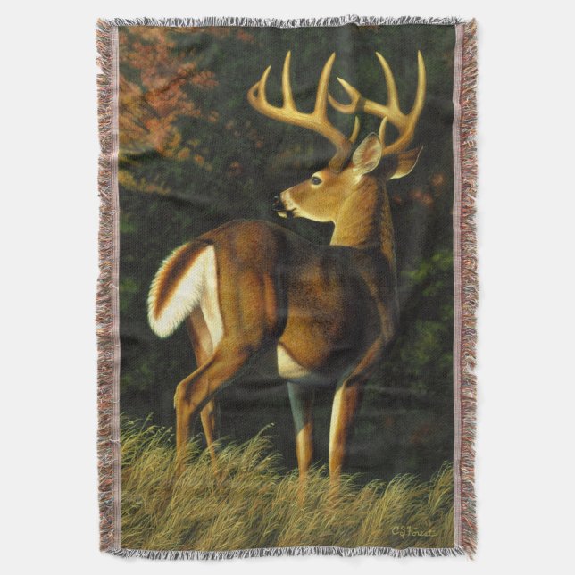 Cobertor Whitetail Buck Deer Hunting (Frente Vertical)