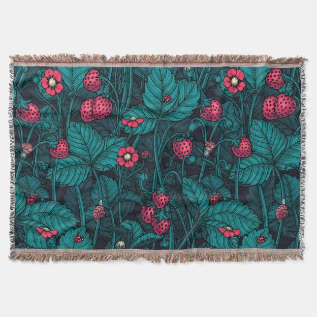 Cobertor Wild strawberries, red and blue (Frente)