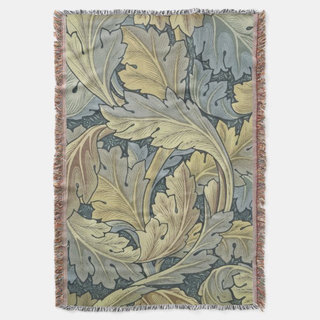 Cobertor William Morris Acanthus Deixa Arte Floral Nouveau (Frente Vertical)