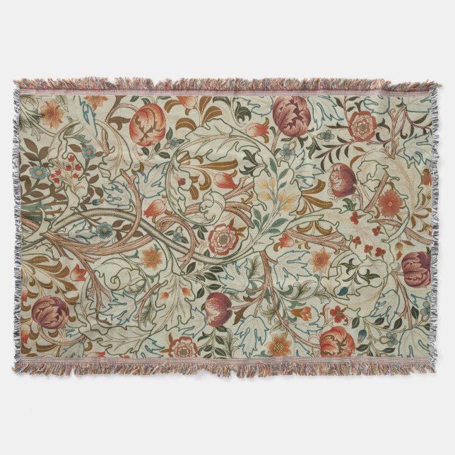 Cobertor William Morris Acanthus Embroidery Floral Padrão (Frente)