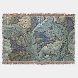 Cobertor William Morris Acanthus Sage Flor de Floral Botâni