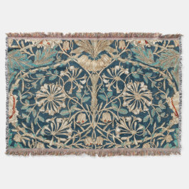Cobertor William Morris Antique Honeysuckle Floral