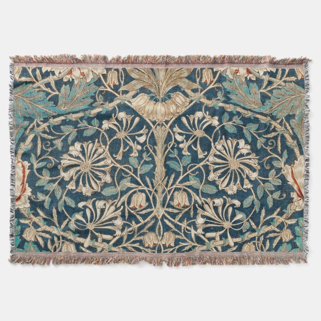 Cobertor William Morris Antique Honeysuckle Floral (Frente)