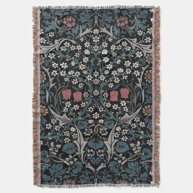 Cobertor William Morris Blackthorn Floral Art Nouveau (Frente Vertical)