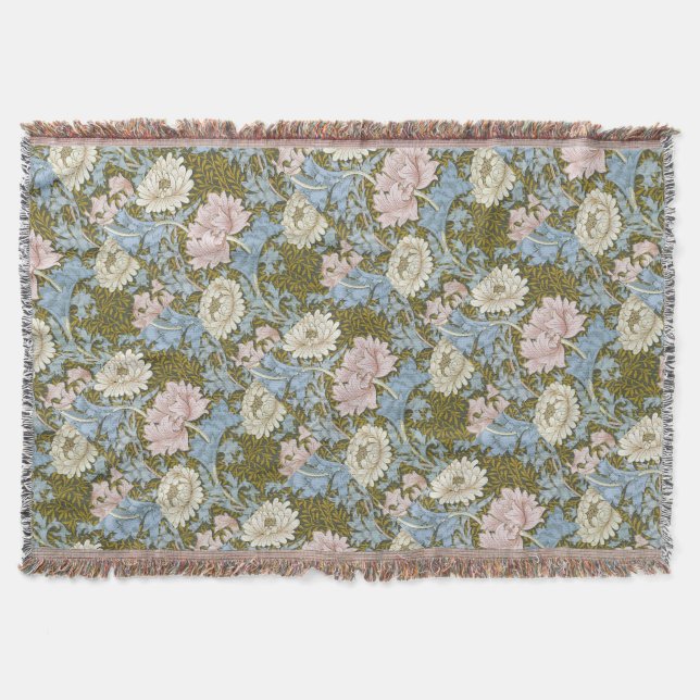 Cobertor William Morris Chrysanthemum Floral Pattern Foliag (Frente)