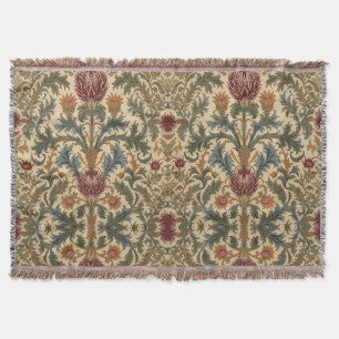 Cobertor William Morris Espinho escocês floral vintage 