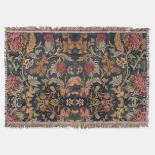 Cobertor William Morris Espinho floral vintage escocês