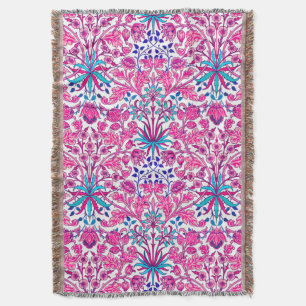 Cobertor William Morris Hyacinth Impressão, Fuchsia Rosa
