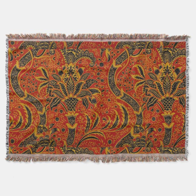 Cobertor William Morris India Red Floral (Frente)