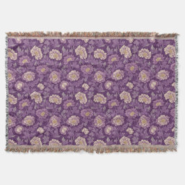 Cobertor William Morris Inspirou Padrão Floral Roxo