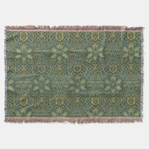 Cobertor William Morris Ispahan Verde Teal Floral Arte