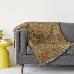 Cobertor William Morris Marigold, Copper Brown e Orange