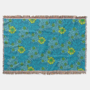 Cobertor William Morris Marigold, Turquesa e Cobalt Azul