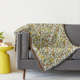 Cobertor William Morris Pomegranate Lemons Padrão Vintage