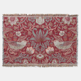 Cobertor William Morris Strawberry Thef Red