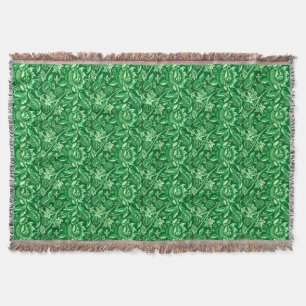 Cobertor William Morris Sunflower, Emerald Green
