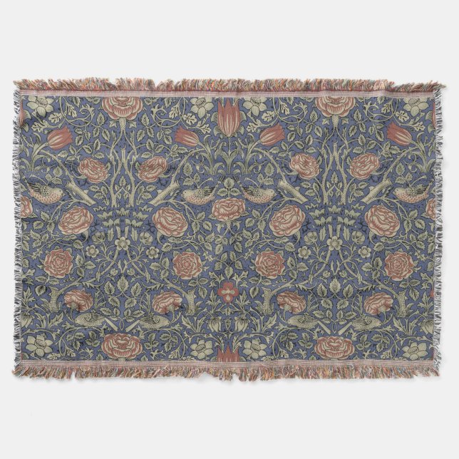 Cobertor William Morris Tudor Rosa Wallpaper (Frente)