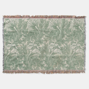 Cobertor William Morris Tulip Pattern Sage Green