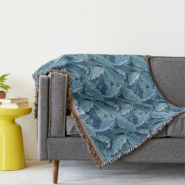 Cobertor William Morris Vintage Acanthus Foliage Blue