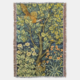 Cobertor William Morris Vintage Faisão Esquilo Flor