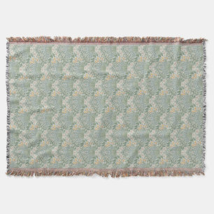 Cobertor William Morris Vintage Jardim Azul Amarelo Floral