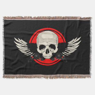 Cobertor Wing Skull - Vermelho
