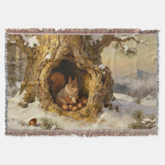 Cobertor winter squirrel hiding nuts