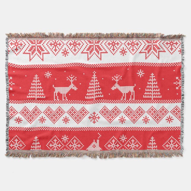 Cobertor Winter Wonderland: Vintage Seamless Design. (Frente)