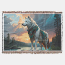 Wolf Guardian Throw Blanket