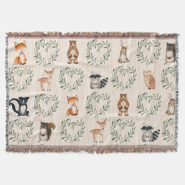Cobertor Woodland Baby Forest Animal (Frente)