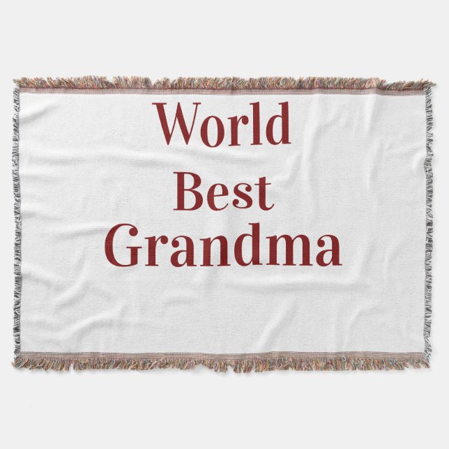 Cobertor World best Grandma grandmother grandparents pink n (Frente)