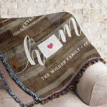 Cobertor Wyoming Home State Personalizado Wood Look<br><div class="desc">Mostre algum orgulho do estado de casa com este bonitinho roxo cobertor de madeira em forma de moto apresentando "casa" em letras brancas de escrita de caligrafia com um mapa da silhueta do estado de Wyoming em pé para a letra "O". Um dentro cor-de-rosa para ilustração cardíaca no mapa do...</div>