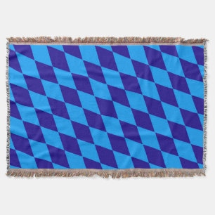 Cobertor Xadrez de Diamantes Harlequim em Azul Claro e Escu