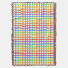 Cobertor Xadrez de Gingham Arco-Íris Padrão Geométrico