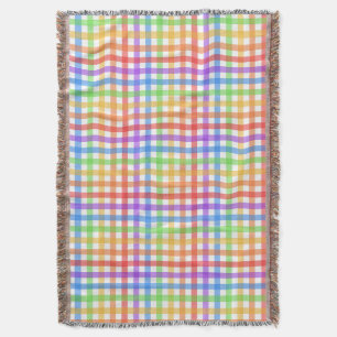Cobertor Xadrez de Gingham Arco-Íris Padrão Geométrico