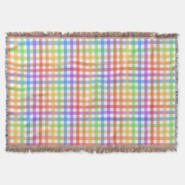 Cobertor Xadrez de Gingham Arco-Íris Padrão Geométrico