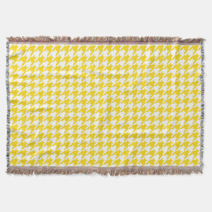 Cobertor Xadrez Escocês Amarelo e Branco