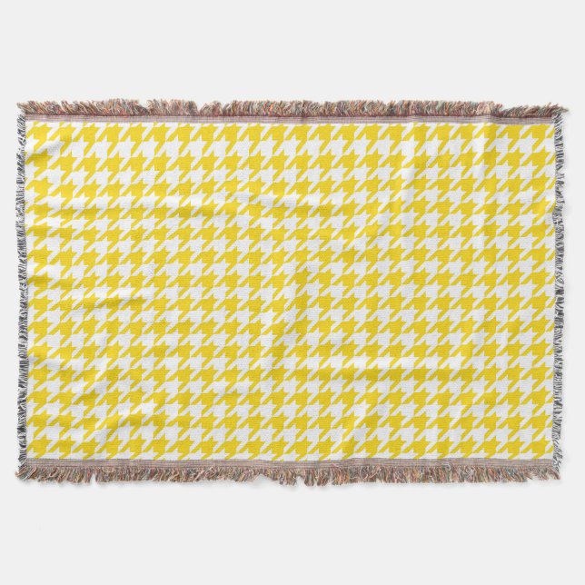 Cobertor Xadrez Escocês Amarelo e Branco (Frente)