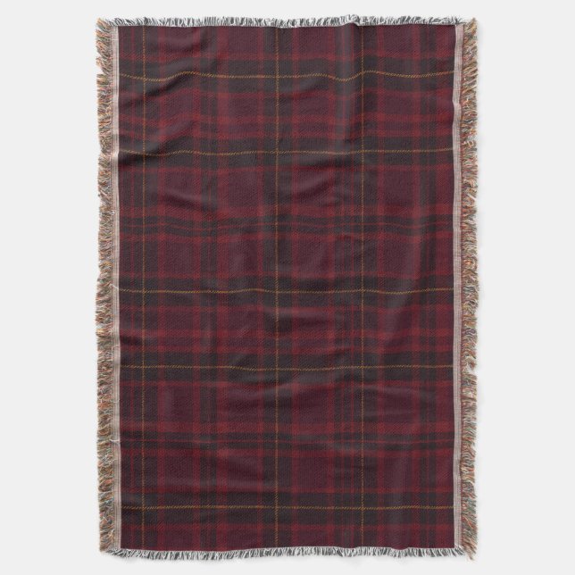 Cobertor Xadrez Escocês Burgundy Elegante (Frente Vertical)